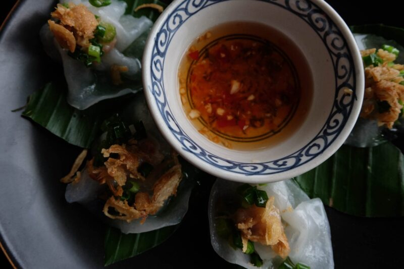 wite rose dumplings, or banh bao banh vac, in Hoi an