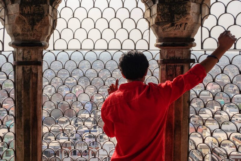 view from the top of Jama Masjid minaret, Delhi