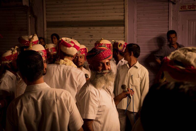 man in a turban during gangaur celebrations in jodhpur