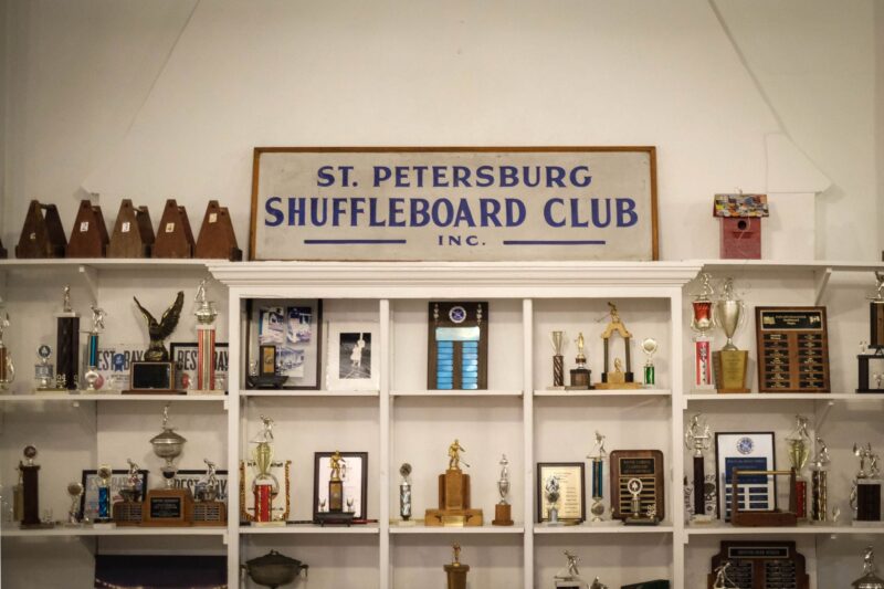 The trophy room at St Pete Shuffleboard Club
