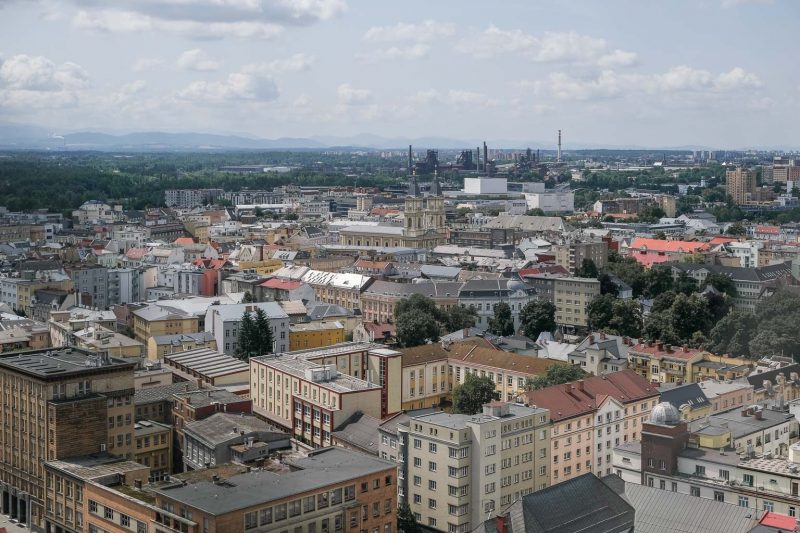 Ostrava seen from the top of the Municipal Town Hall Tower