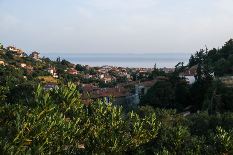 The view from Old Nikiti to the coast in Halkidiki, Greece