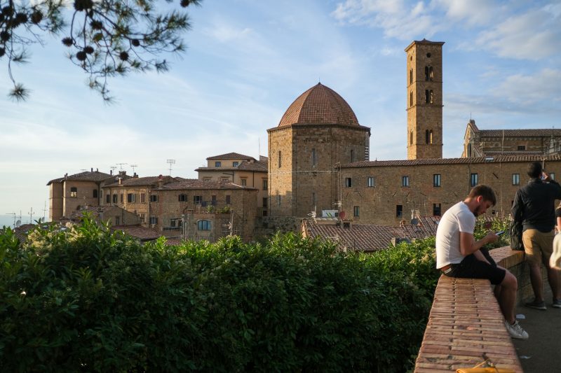 Volterra, italy at sunset